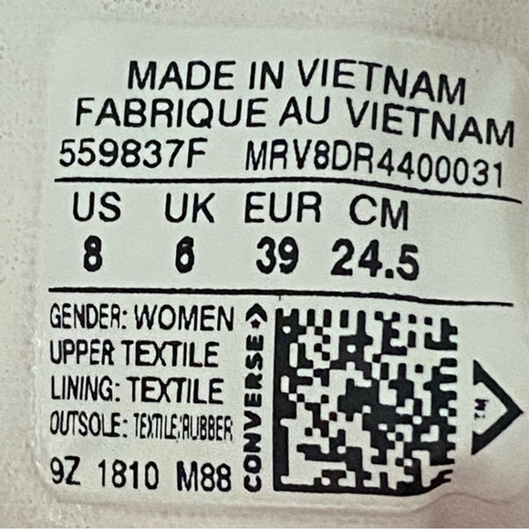 Converse CTAS Hi Particle Beige/Cameo Brown Glitter Sneaker Size 8 Women - Picture 9 of 9